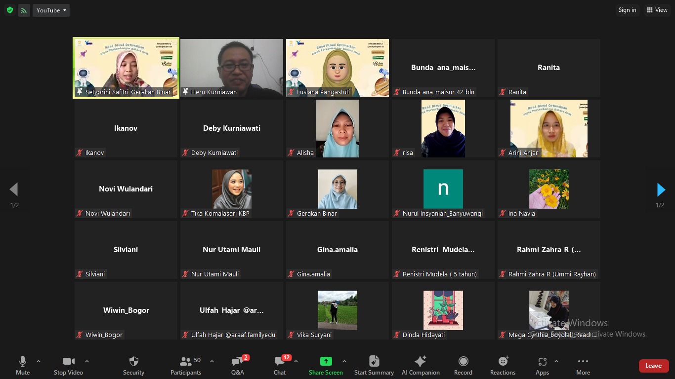 Pak Guru Heru Mengisi Acara Webinar Hari Read Aloud Sedunia
